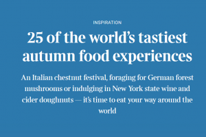 The Times has selected the best autumn gourmet itineraries