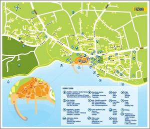 Fažana & Valbandon: Town map